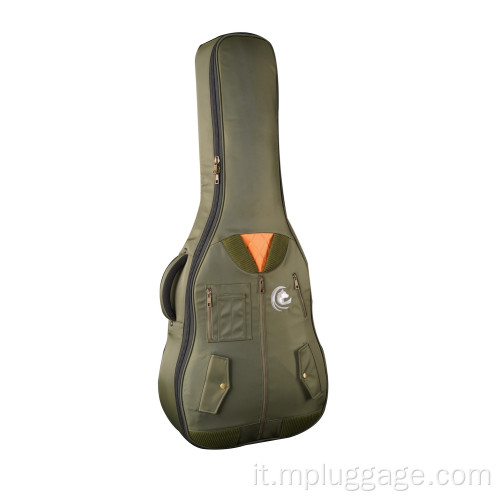 Borsa per chitarra dello zaino verde dell'esercito
